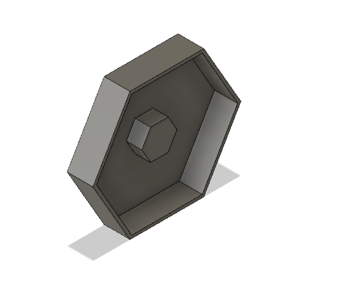 Hexagon with extruded hexagon in center