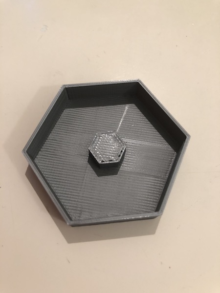 3D Hexagon with extruded hexagon in center
