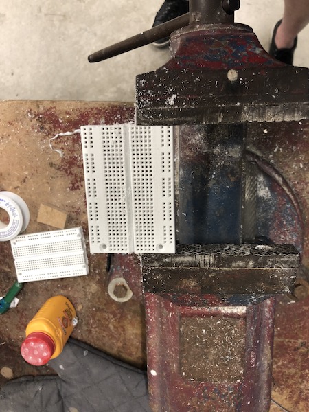 Sawed Breadboard in clamp